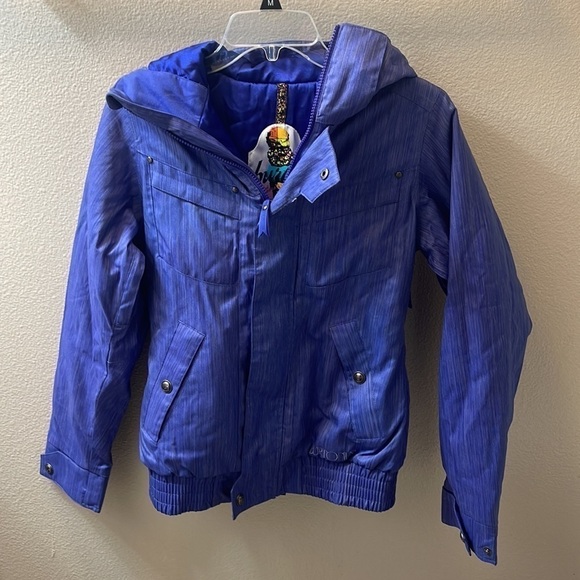 Burton Dry Ride Cool Flavors Purple Snowboarding Jacket Winter Coat Size XS - Picture 2 of 4